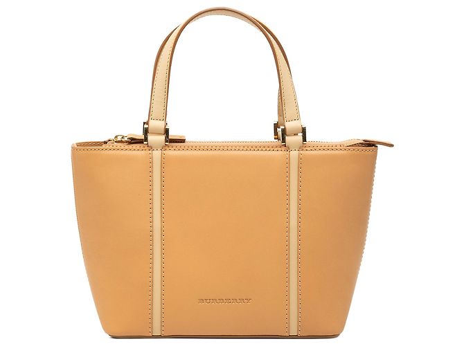 Bolsa tote de couro marrom Burberry Caramelo