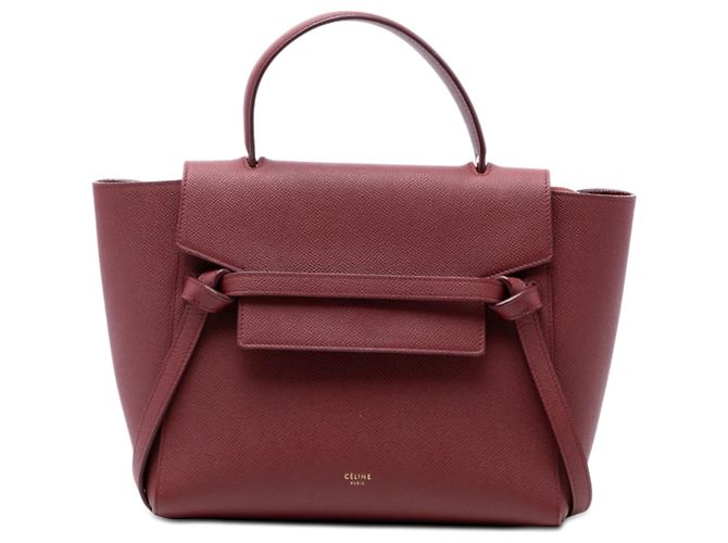 Belt Bag Céline Bolsa de cinto em couro de bezerro micro texturizado vermelho Celine Bordeaux