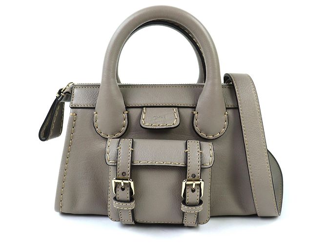 Chloé Edith Mini Borsa - Borsa in pelle grigia Marrone