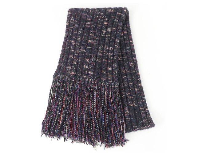 Chanel Multicolor Wool-Angora-Cashmere Blend Stole Multiple colors