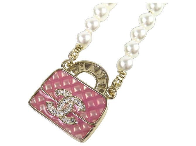 Collar de strass Matelassé de Chanel Rosa Dorado