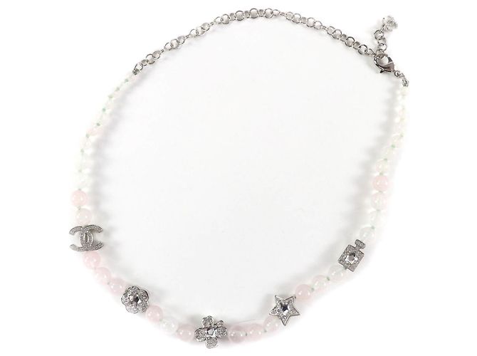 Collar de piedra natural con strass Coco Mark B25P de Chanel Rosa Blanco