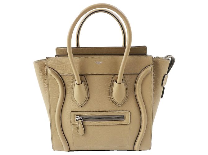 Céline Sac à main Celine 18979 Luggage Micro Shopper Beige