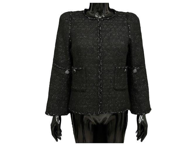 Chanel Runway Black Wool Jacket 4 Pockets