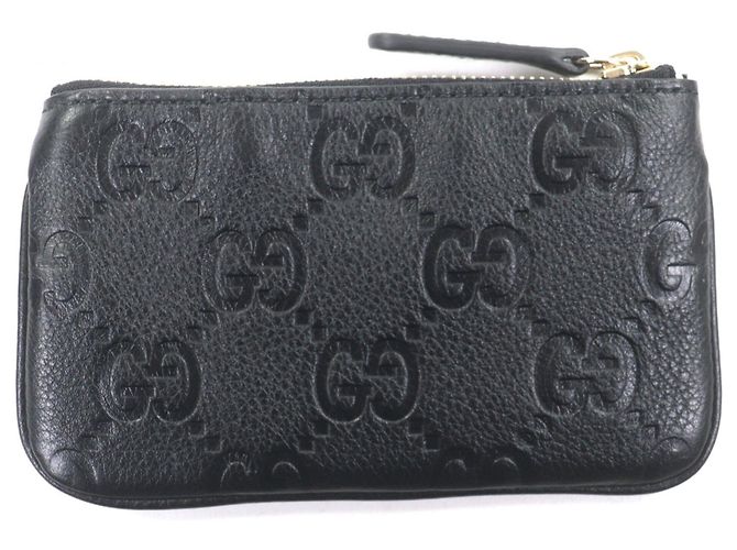 Monedero de cuero negro Gucci