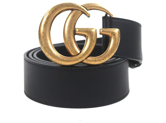 Marmont Gucci 400593 Double G Wide Belt Black