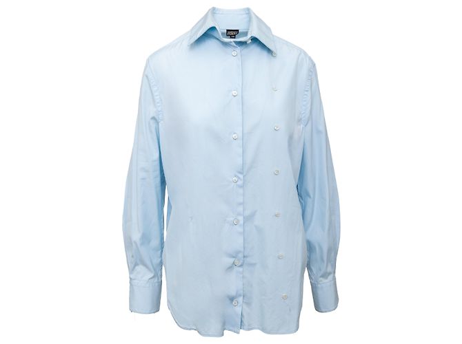 Camicia a doppio bottone Gianfranco Ferré - anni 2000 Blu