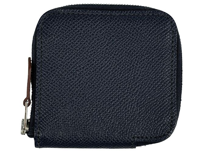 Monedero compacto de seda Azap de Hermès Azul marino