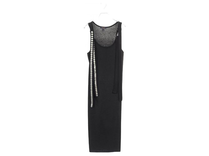 Vestido de algodão e nylon Louis Vuitton Preto