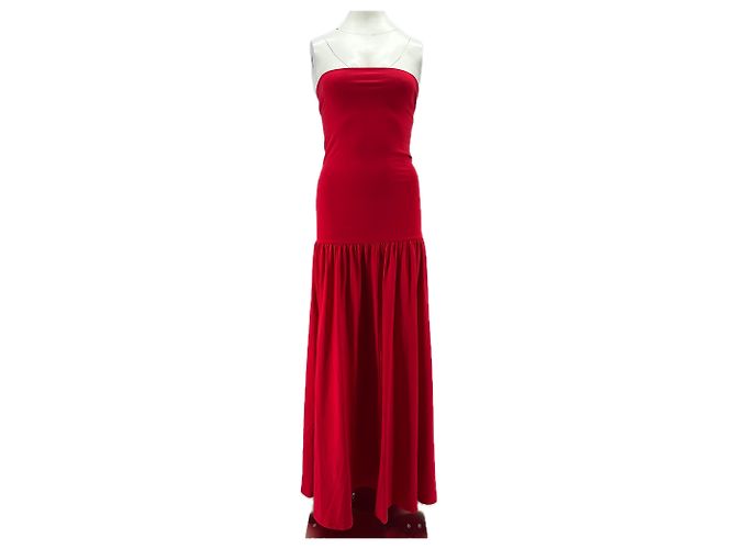 By Malene Birger Red Strapless Long Dress