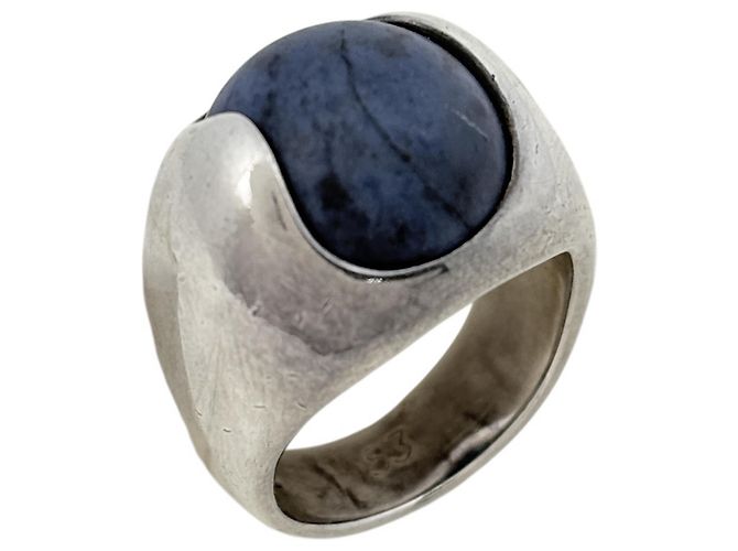 Silberner Damensteinring von Hermès