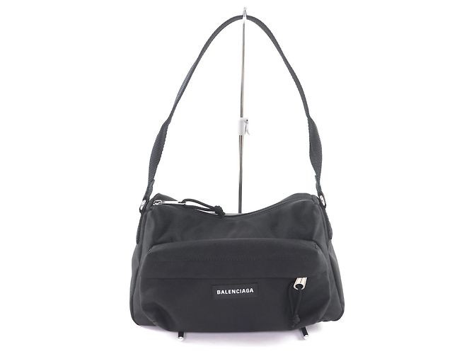 Borsa a Spalla in Nylon Explorer di Balenciaga Nero