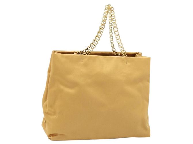 PRADA Sac à main chaîne Satin Or Auth gh1982 Doré