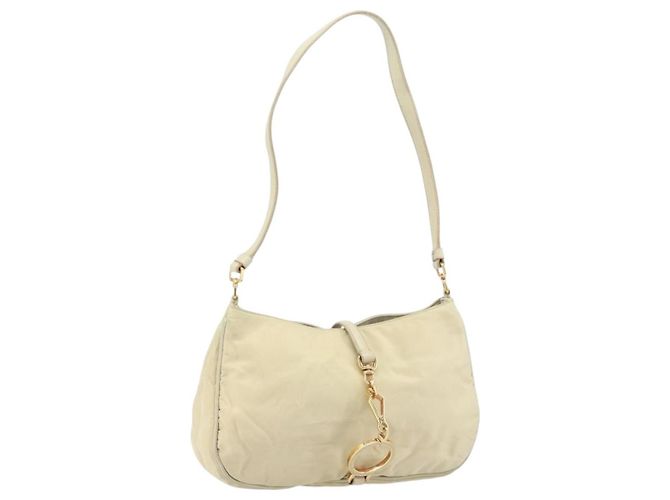 Borsa a Spalla PRADA Nylon Beige Oro Auth LNZ823 D'oro