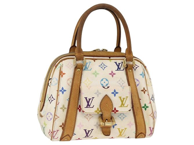LOUIS VUITTON Handtasche Priscilla Monogramm Multicolor Weiß M40096 LV Auth AMZ313A