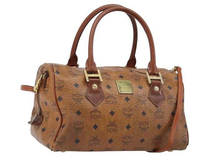 Borsa MCM Logogram Vicetos in pelle PVC 2 in 1 marrone oro Auth BSZ275 D'oro