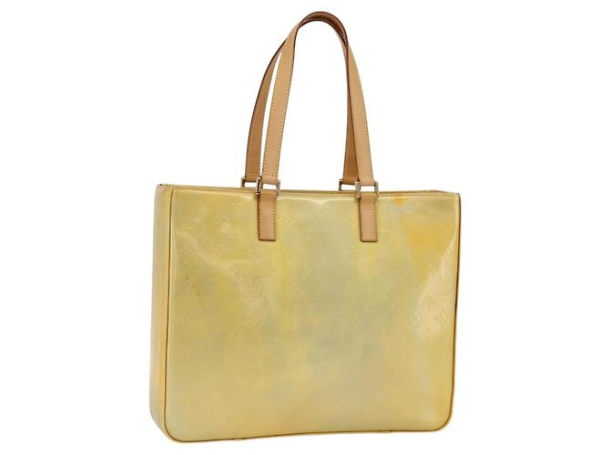 LOUIS VUITTON Bolsa Tote Columbus Monogram Vernis Gris M91028 LV Auth gh1902