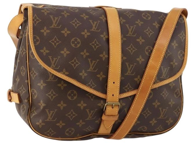 LOUIS VUITTON Bolsa de Ombro Monogram Saumur 35 M42254 LV Auth ki6465