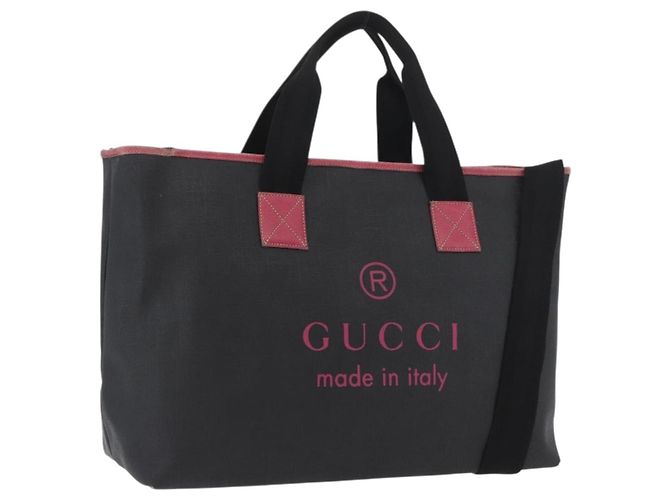 Borsa Tote in PVC Nera GUCCI 162785 Auth ka3368 Nero