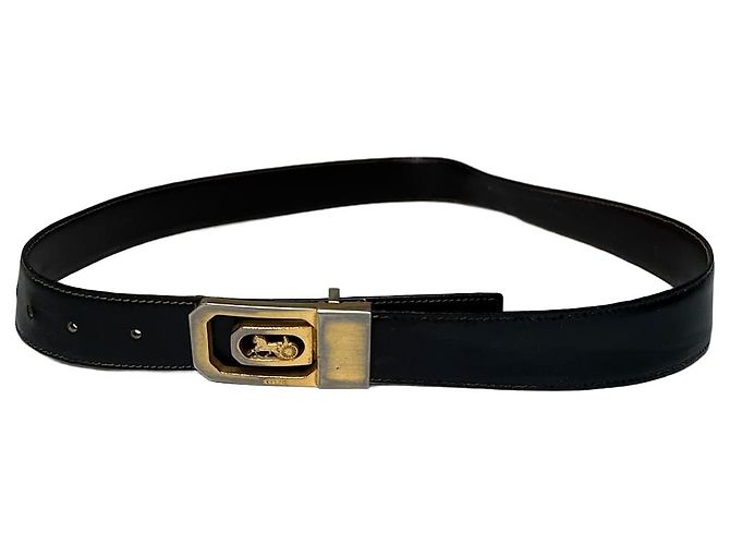 Céline Vintage Celine Paris Leather Belt Black / Brown