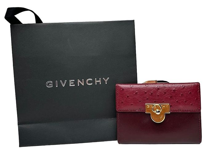 Vintage Givenchy Ostrich / Leather Card Holder Purple