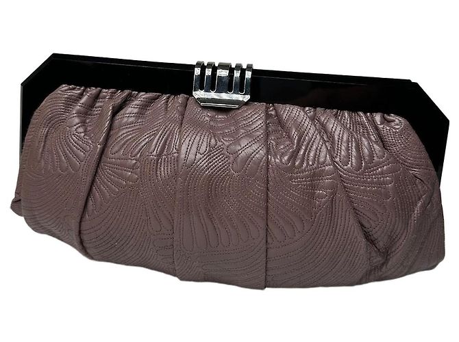 Vintage Marni Leder Clutch lila
