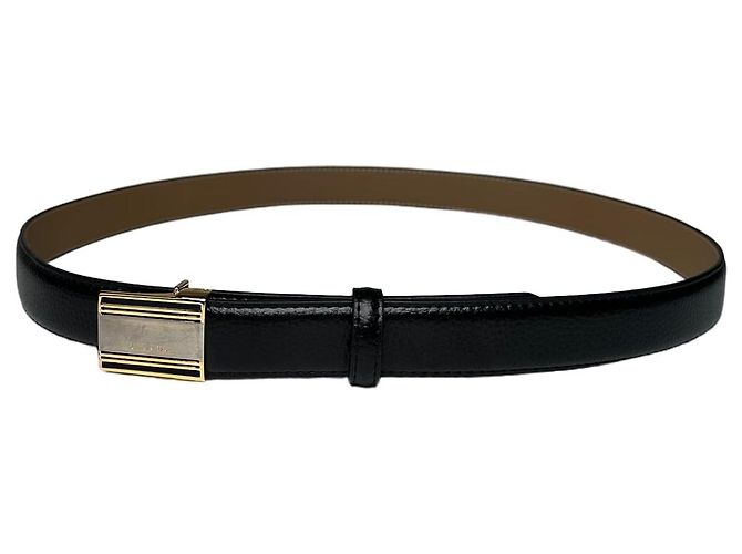 Dior Vintage Burberry Snake Emblossed Leather Belt Black