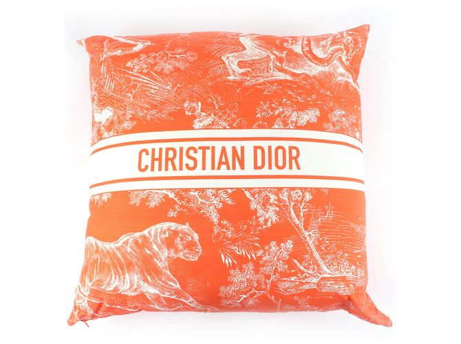 Christian Dior HYP02RCO0U Dioliviera Linen Blend Cushion Orange
