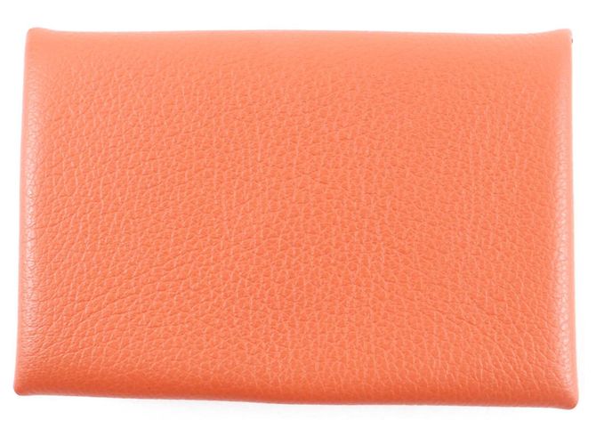 Hermès HERMES Calvi Veau Epsom Visitenkartenetui Orange