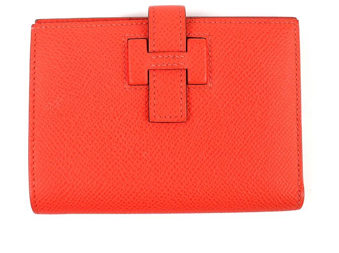 Hermès Hermes Orange Epsom Leather Bi-fold Wallet