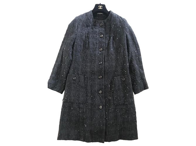 Chanel Black Sequined Tweed Jacket