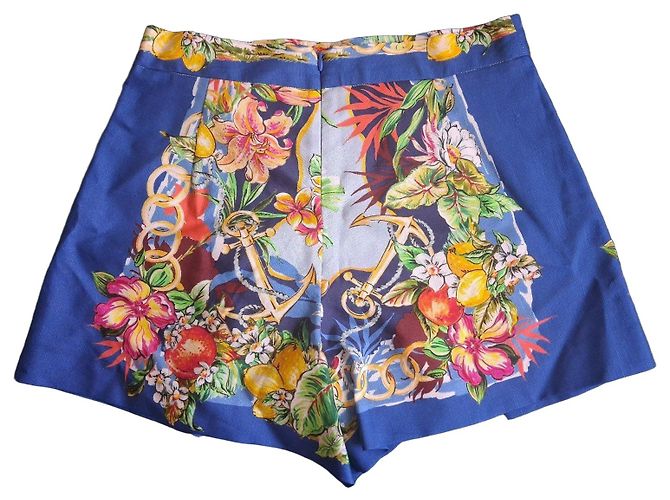 Maje Shorts Stampati Floreali Blu Multicolore