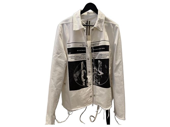Rick Owens Snap Jacket White Denim S