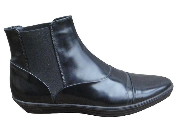Hogan Beatles Ankle Boots Black Leather