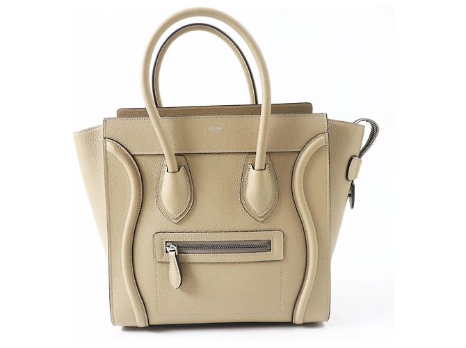 Céline Bolsa de mão Celine 18979 Luggage Micro Shopper Bege