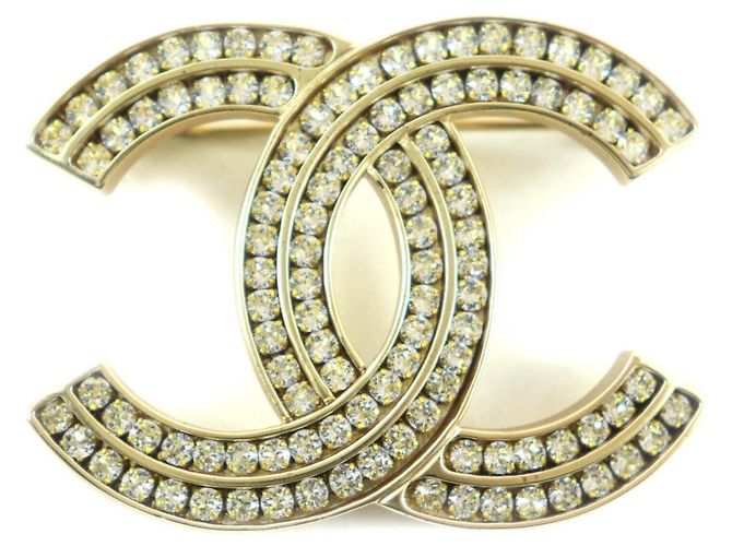 Spilla in strass Coco Mark in oro di Chanel D'oro