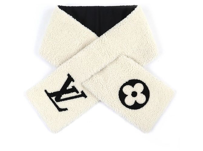 Cachecol de shearling marfim Louis Vuitton Cru