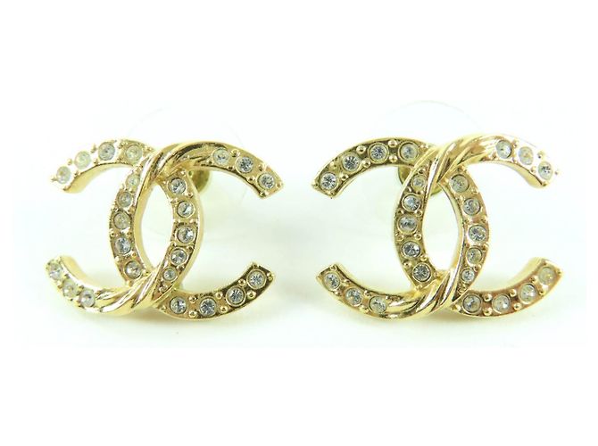 Chanel A24V Coco Mark Ohrringe mit Strass Golden