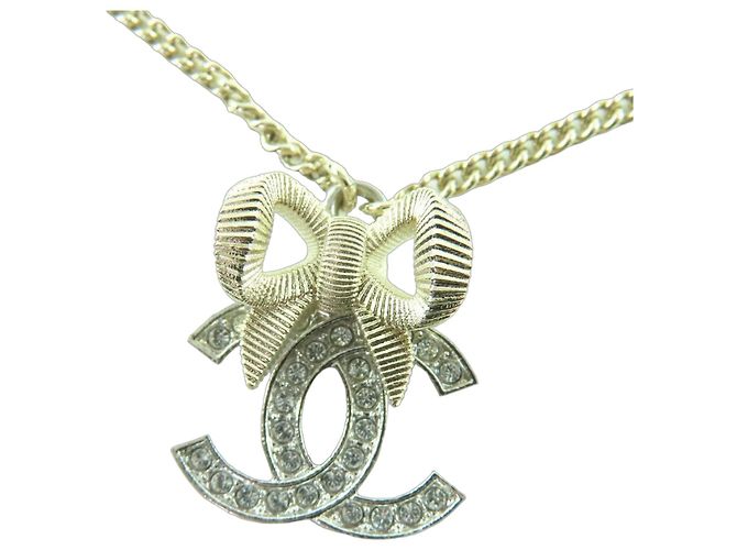 Collar de strass con cinta Coco Mark B24K de Chanel Dorado