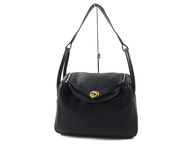 Hermès HERMES Lindy 30 Schultertasche Schwarz