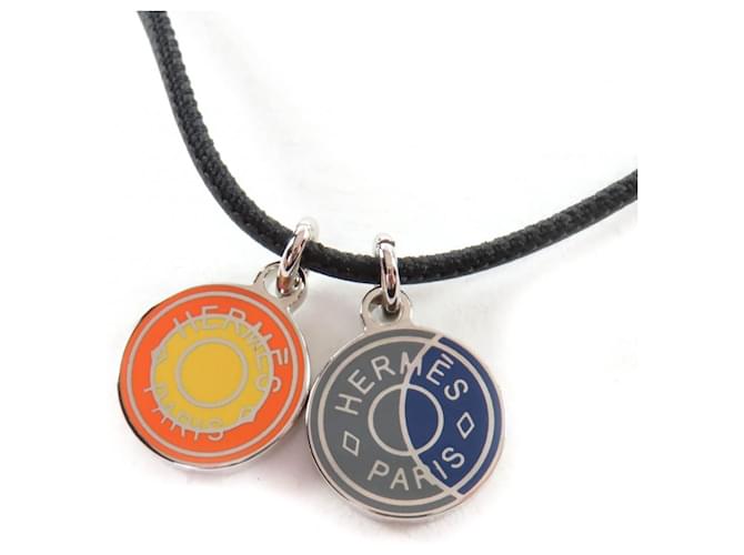 Hermès Colar Pendente Choker HERMES Eclipse Azul Laranja 