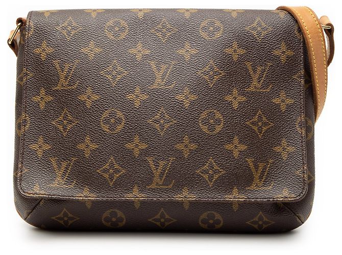 Louis Vuitton Musette Tango Marrom Monograma Alça Curta