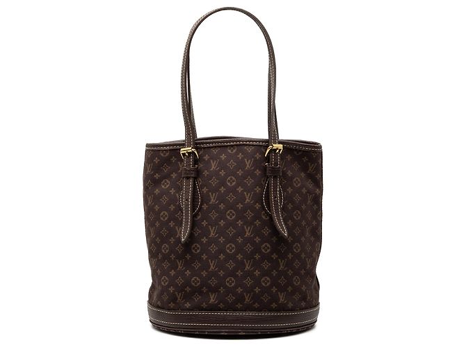Bucket Seau PM Mini Lin Monogram Marron Louis Vuitton Marron foncé
