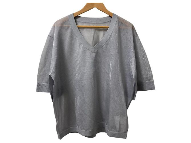 Autre Marque CLANE Transparente V-Ausschnitt Stricktop Braun