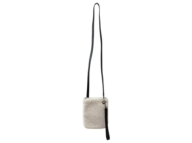 Borsa a spalla mini in shearling Jil Sander Bianco