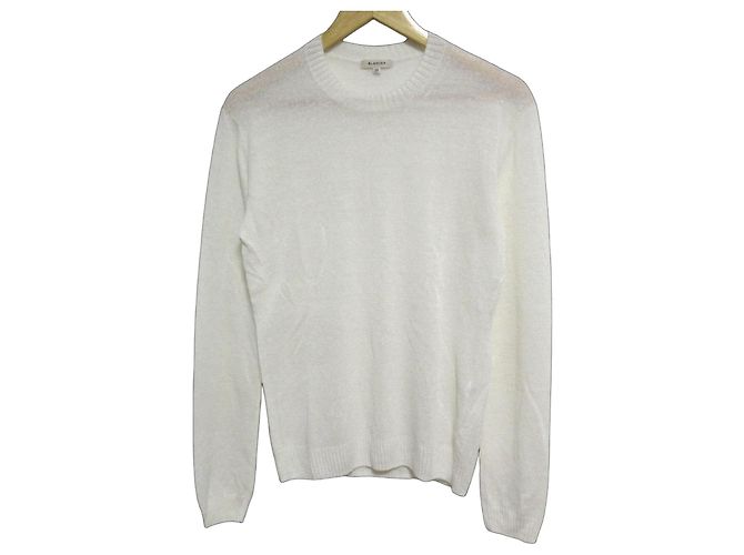 Autre Marque BLAMINK Leinen-Nylon Stricktop Weiß Aus weiß