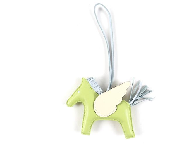 Hermès HERMES Charm Rodeo Pegasus MM Écru Jaune Bleu clair