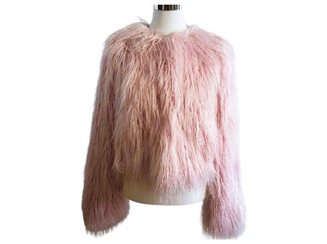 Impresionante ecopelaje PINKO rosa efecto Mongolia, nuevo