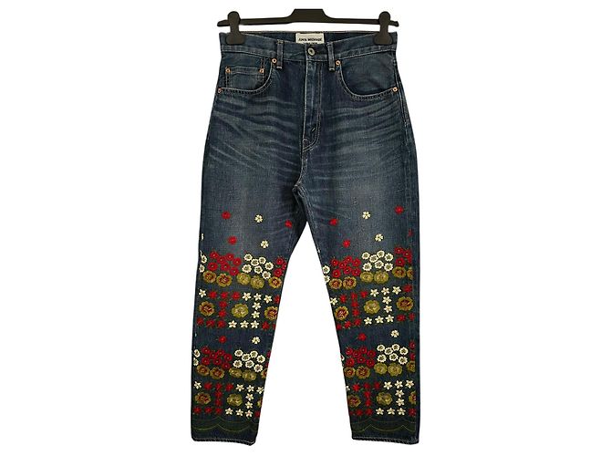 Junya Watanabe embroidered denim jeans Blue