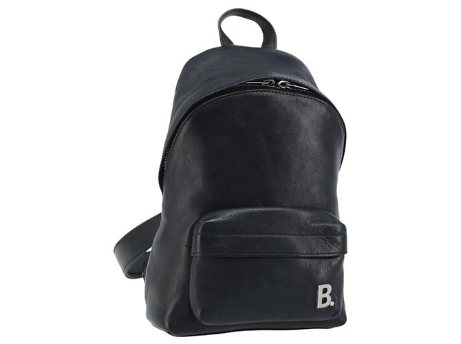 Balenciaga Rucksack Leder Schwarz Silber 580026 Auth 174080A
